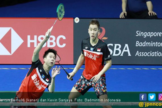 Kalahkan Fajar / Rian, Minions Jumpa Kamura / Sonoda di Semifinal Singapore Open 2019 - JPNN.COM