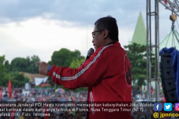 Hasto Paparkan Keberpihakan Jokowi Saat Berkampanye di Maumere - JPNN.COM