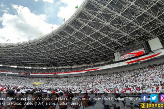 Massa Pendukung Jokowi - Ma'ruf Mulai Padati Stadion GBK - JPNN.COM