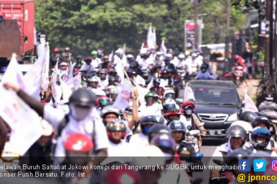 Ribuan Relawan Buruh Sahabat Jokowi Padati GBK - JPNN.COM