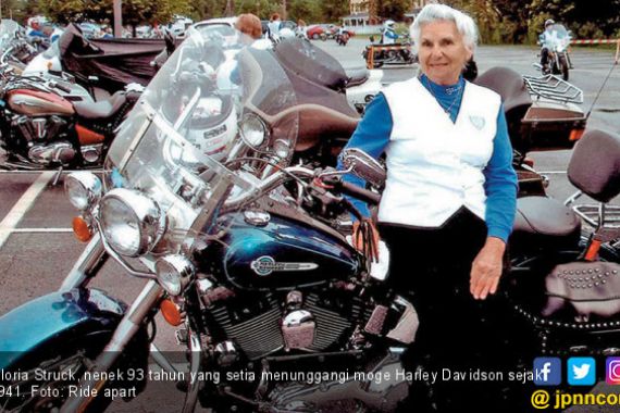 Cerita Nenek 93 Tahun Setia 'Berpasangan' dengan Moge Harley Davidson - JPNN.COM