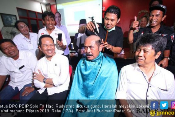 Jokowi Baru Unggul Versi Quick Count, Wali Kota Solo Sudah Cukur Gundul - JPNN.COM