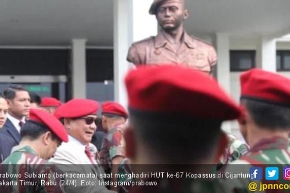 Hadiri HUT Kopassus, Prabowo Teringat saat Masih Agak Kurus - JPNN.COM