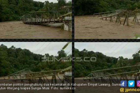 Jembatan Ponton Penghubung Putus, Warga Kecamatan Paiker Terisolir - JPNN.COM