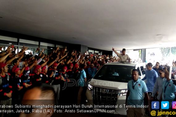Berorasi di May Day KSPI, Prabowo: Media, Hati-Hati Kau - JPNN.COM