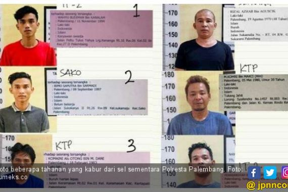 Lima Tahanan Polresta Palembang yang Kabur Ditangkap di Dua Daerah Ini - JPNN.COM