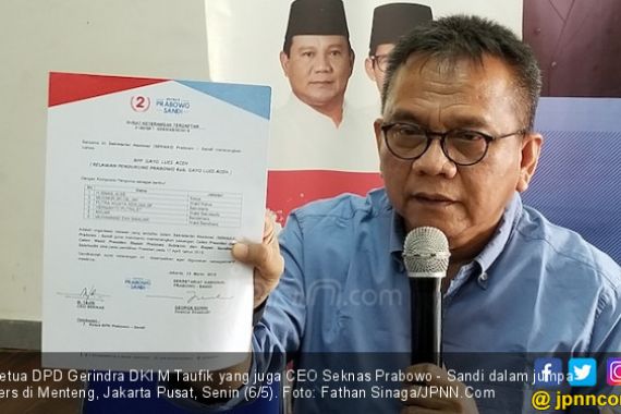 Taufik Gerindra Merasa Difitnah soal Salinan C1 dari Boyolali Temuan Polisi - JPNN.COM