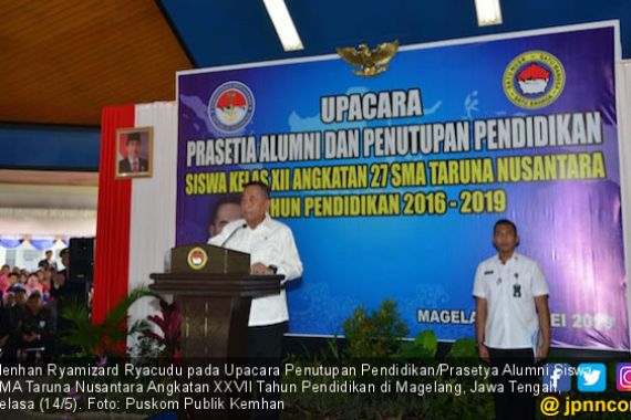 Menhan Sebut Alumni SMA TN Harus Melaksanakan Nilai-Nilai Pancasila - JPNN.COM