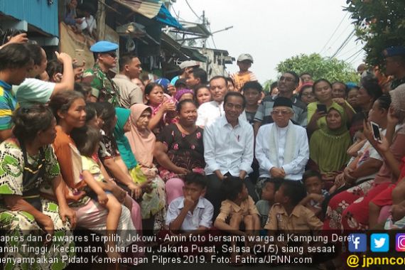 Jokowi Sampaikan Pidato Kemenangan di Kampung Deret - JPNN.COM