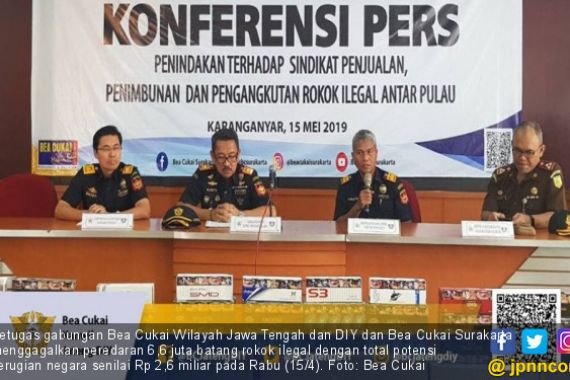 Bea Cukai Menggagalkan Peredaran 6,6 Juta Batang Rokok Ilegal di Jawa Tengah - JPNN.COM