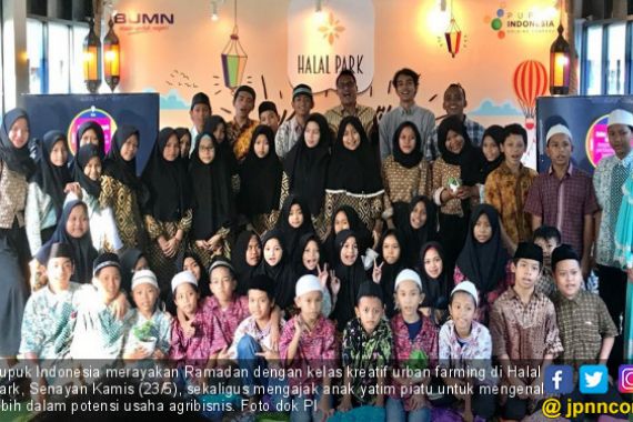 Ajak Anak Yatim Piatu, Pupuk Indonesia Kenalkan Urban Farming di Halal Park - JPNN.COM