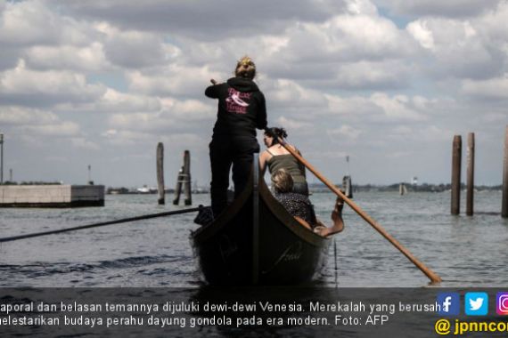 Belajar Teknik Mendayung Gondola dari Dewi-Dewi Venesia - JPNN.COM