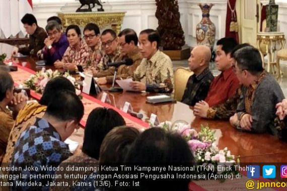 Erick Thohir Dampingi Jokowi Bahas Perkonomian dengan Apindo - JPNN.COM