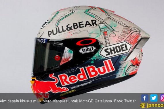 MotoGP Catalunya: Marc Marquez Pamer Helm Khusus Seri Kandang - JPNN.COM