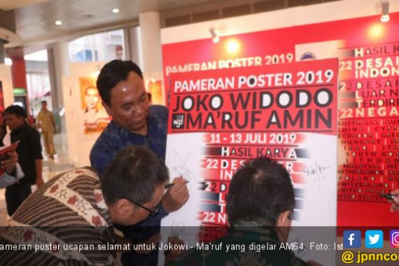 AM64 Gelar Pameran Poster Ucapan Selamat kepada Jokowi - Ma'ruf - JPNN.COM