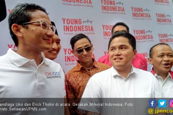 Sandiaga Uno dan Erick Thohir Akhirnya Bertatap Muka Setelah Pilpres 2019 - JPNN.COM