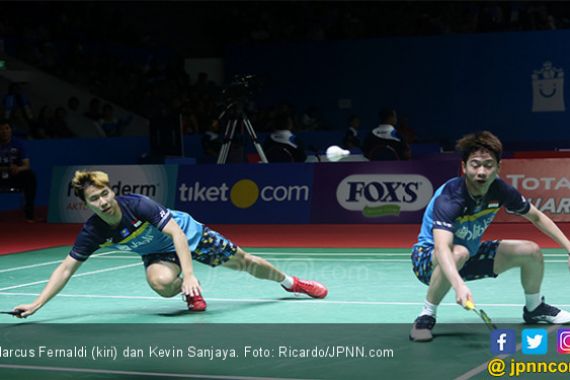 Indonesia Open 2019: Marcus / Kevin Kaget Lihat Kok Goyang, Untung Ada Suporter di Istora - JPNN.COM