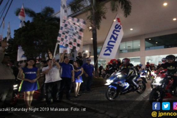 400 Bikers Tumpah Ruah di Suzuki Saturday Night Ride 2019 Makassar - JPNN.COM