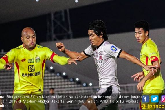 Madura United Paksa Bhayangkara FC Bermain Imbang 1-1 - JPNN.COM