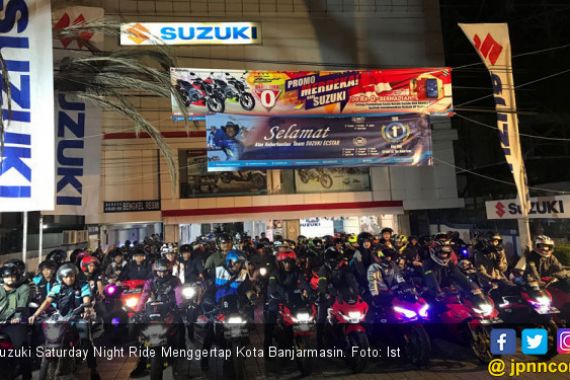 Suzuki Saturday Night Ride Menggerlap Kota Banjarmasin - JPNN.COM