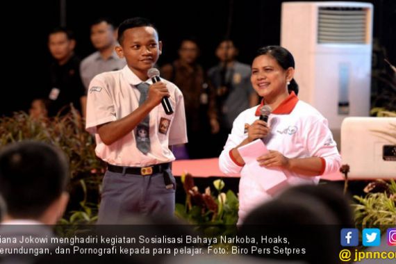 Cara Unik Ibu Iriana Jokowi Sosialisasikan Bahaya Narkoba ke Pelajar - JPNN.COM