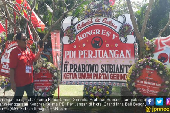 Lihat, Ada Karangan Bunga dari Prabowo Subianto Untuk Kongres V PDIP - JPNN.COM