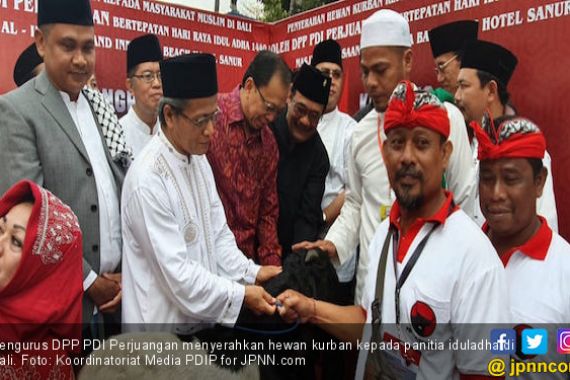 Peserta Kongres PDIP Serahkan Puluhan Hewan Kurban kepada Umat Islam di Bali - JPNN.COM