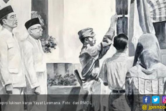 Lukisan Unik, Saat Jokowi-Ma'ruf Gantikan Posisi Soekarno-Hatta - JPNN.COM