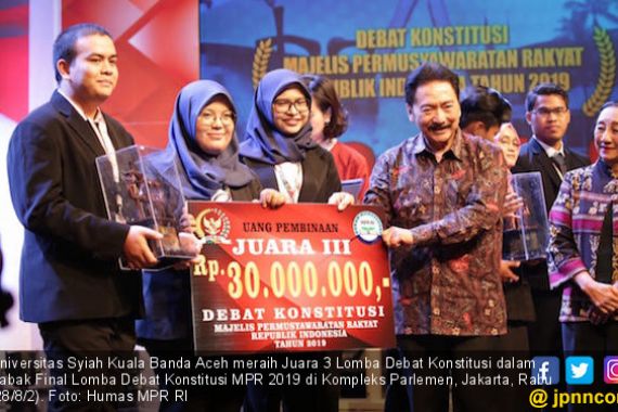 Universitas Syiah Kuala Raih Juara 3 Lomba Debat Konstitusi MPR 2019 - JPNN.COM