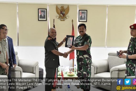 Komentar Panglima TNI Usai Bertemu Pangab Timor Leste di Pos Lintas Batas Motaain NTT - JPNN.COM
