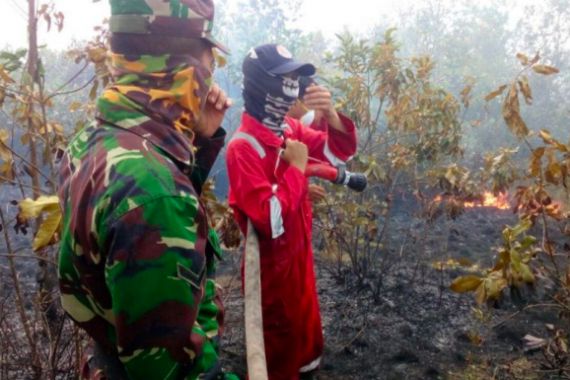 Komandan Kodim Terjun ke Lapangan Padamkan Api Karhutla - JPNN.COM