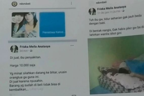 Anak Durhaka! Jual Ibu yang Sakit Lewat Facebook, Rp 10 Ribu - JPNN.COM