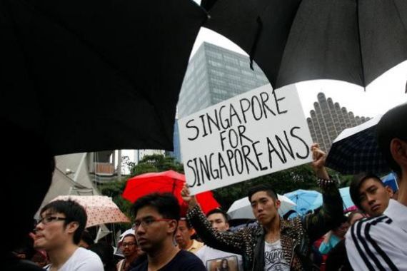 Susah Dapat Kerja, Warga Singapura Gelar Demo Anti-Imigran - JPNN.COM