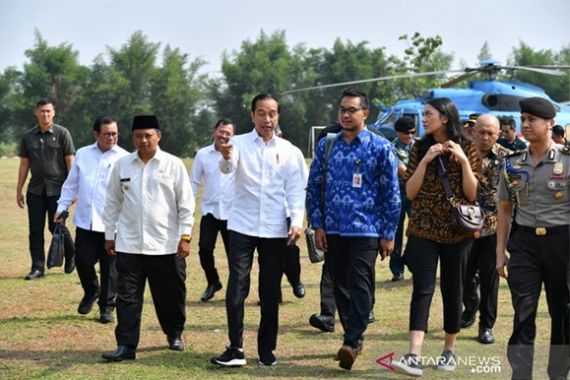 Lihat Gaya Putri Indahsari Tanjung Menemani Kunjungan Kerja Jokowi - JPNN.COM