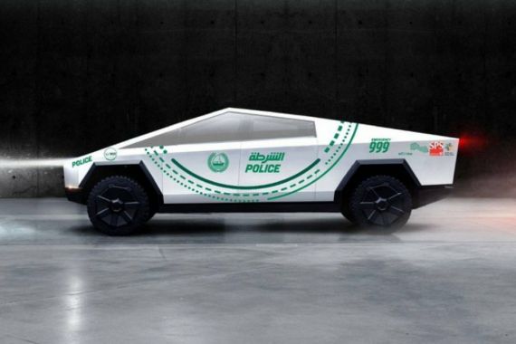 Tesla Cybertruck Temani Veyron dan Aventador Jadi Mobil Patroli Polisi Dubai - JPNN.COM