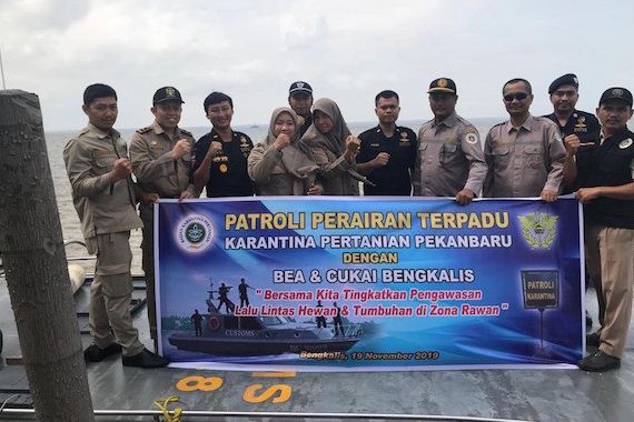 Bea Cukai Bengkalis dan Karantina Pertanian Pekanbaru Gelar Patroli Perairan Terpadu - JPNN.COM