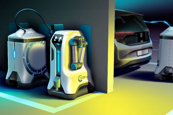 Volkswagen Kembangkan Robot Otonom Pengisi Daya Mobil Listrik - JPNN.COM