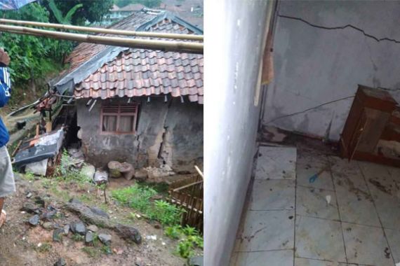 Rumah di Cigudeg Bogor Rusak Akibat Pergerakan Tanah, Puluhan Warga Mengungsi - JPNN.COM