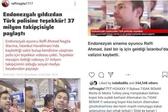 Setelah Kecurian Koper, Raffi Ahmad Jadi Korban Hoaks Media di Turki, Duh Kasihan - JPNN.COM