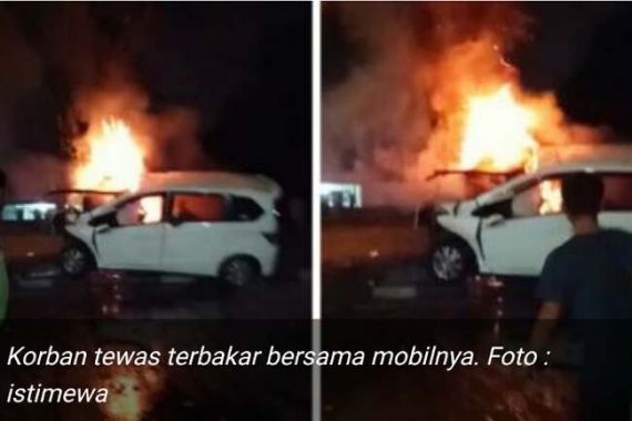 Usai Menabrak Pohon, Pengemudi Honda Freed Tewas Terbakar dalam Mobil - JPNN.COM