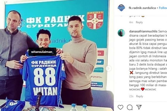 Witan Sulaeman Kenakan Nomor 88 di FK Radnik Surdulica - JPNN.COM
