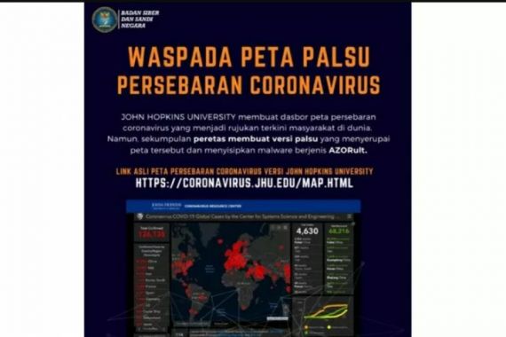 Waspada Penyebaran Malware di Balik Peta Palsu Corona - JPNN.COM