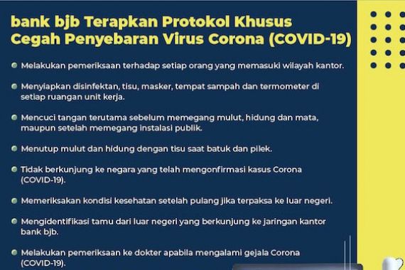 Bank BJB Terapkan Protokol Khusus Cegah Penyebaran Virus Corona - JPNN.COM