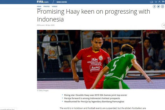 Bangga! FIFA Sebut Osvaldo Haay Pemain Indonesia yang Performanya Terus Meningkat - JPNN.COM
