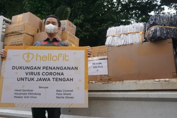 Dukung Gerakan Ganjar Pranowo, Hellofit Sumbang Masker & APD Senilai Rp750 Juta - JPNN.COM