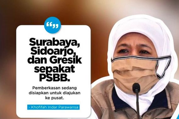 Khofifah Beri Satu Tugas untuk Bu Risma Sebelum PSBB Surabaya 28 April - JPNN.COM