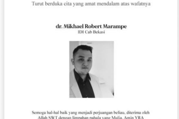 Berita Duka: Dokter Michael Robert Marampe Meninggal Dunia, Batal Menikah - JPNN.COM