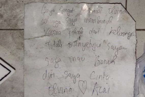 Usai Habisi Elvina, Acai Tinggalkan Surat Cinta di TKP, Isinya Begini - JPNN.COM