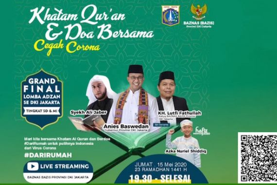 Baznas DKI Jakarta Adakan Khataman Alquran dan Doa Bersama Online - JPNN.COM