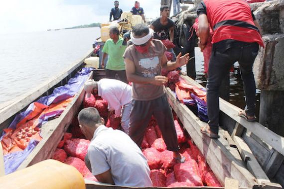 Bea Cukai dan TNI Gagalkan Penyelundupan 11 Ton Bawang Merah Ilegal Asal Malaysia - JPNN.COM